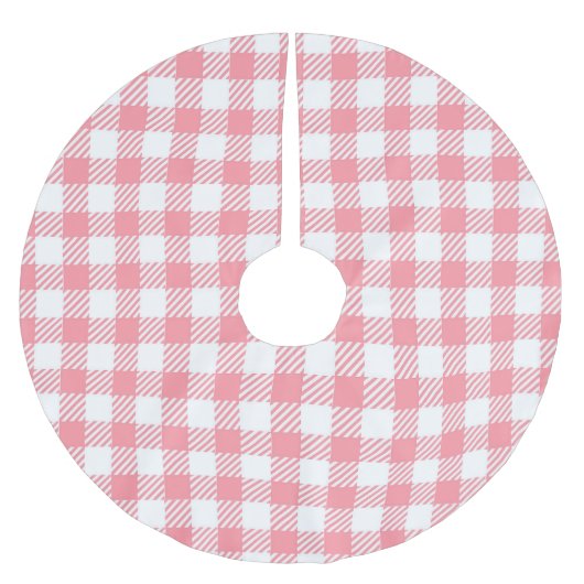 Jupon De Sapin En Polyester Brossé En vichy blanc rose moderne (Devant)