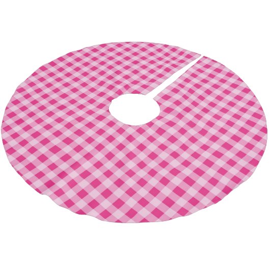 Jupon De Sapin En Polyester Brossé En vichy rose chaud (Angle)
