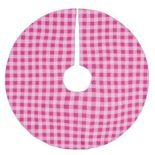Jupon De Sapin En Polyester Brossé En vichy rose chaud
