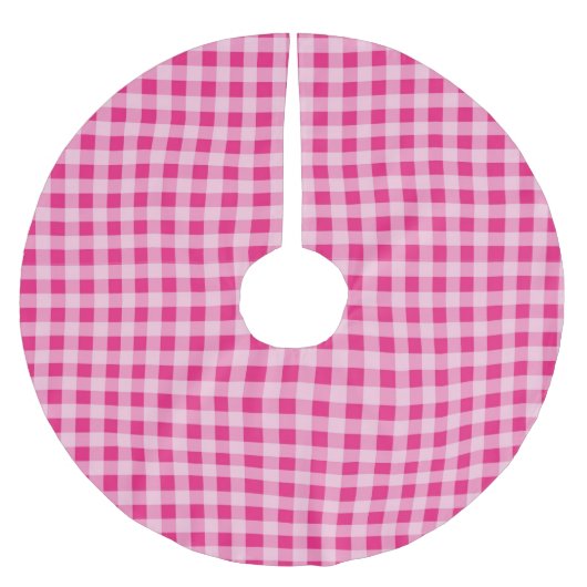 Jupon De Sapin En Polyester Brossé En vichy rose chaud (Devant)