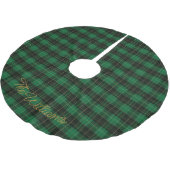 Jupon De Sapin En Polyester Brossé En vichy verte Vérifier le Noël (Angle)