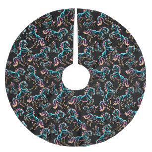Jupon De Sapin En Polyester Brossé Enseigne au néon Cheval Style Rétro Glitch