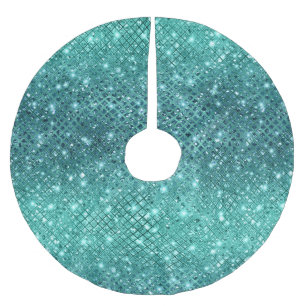Jupon De Sapin En Polyester Brossé Éperche verte Turquoise Aqua