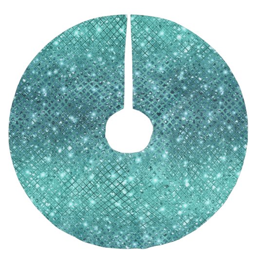 Jupon De Sapin En Polyester Brossé Éperche verte Turquoise Aqua (Devant)