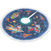 Jupon De Sapin En Polyester Brossé Espace Père Noël (Angle)