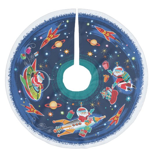 Jupon De Sapin En Polyester Brossé Espace Père Noël (Devant)