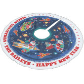 Jupon De Sapin En Polyester Brossé Espace Père Noël personnalisable - (Angle)