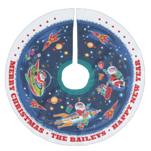 Jupon De Sapin En Polyester Brossé Espace Père Noël personnalisable -