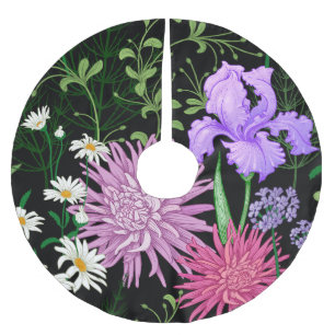 Jupon De Sapin En Polyester Brossé Eté Fleurs sauvages Croquis sans couture