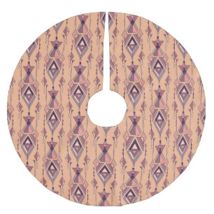 Jupon De Sapin En Polyester Brossé Ethnique tribale : Aztec Mexicain sans couture Vin