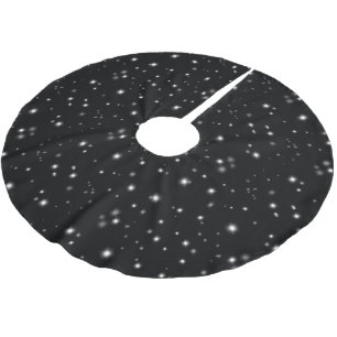 Jupon De Sapin En Polyester Brossé Étincelles de lumière noir et blanc