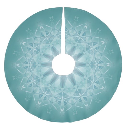 Jupon De Sapin En Polyester Brossé Étoile turquoise | Mandala (Devant)