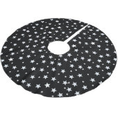 Jupon De Sapin En Polyester Brossé Étoiles blanches en noir (Angle)
