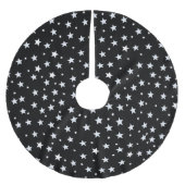 Jupon De Sapin En Polyester Brossé Étoiles blanches en noir (Devant)
