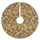 Jupon De Sapin En Polyester Brossé Étoiles brillantes d'or (Devant)
