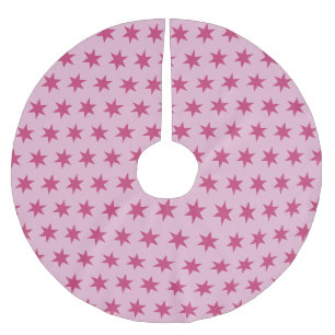 Jupon De Sapin En Polyester Brossé Étoiles Motif Trending Colors Lilac Maroon rose