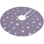 Jupon De Sapin En Polyester Brossé Étoiles violettes (Angle)