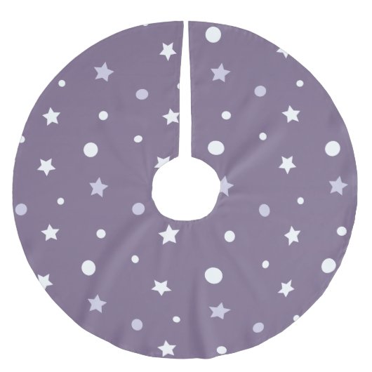 Jupon De Sapin En Polyester Brossé Étoiles violettes (Devant)