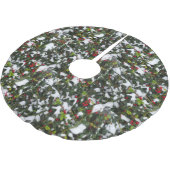 Jupon De Sapin En Polyester Brossé European Holly avec jupe d'arbre à neige (Angle)