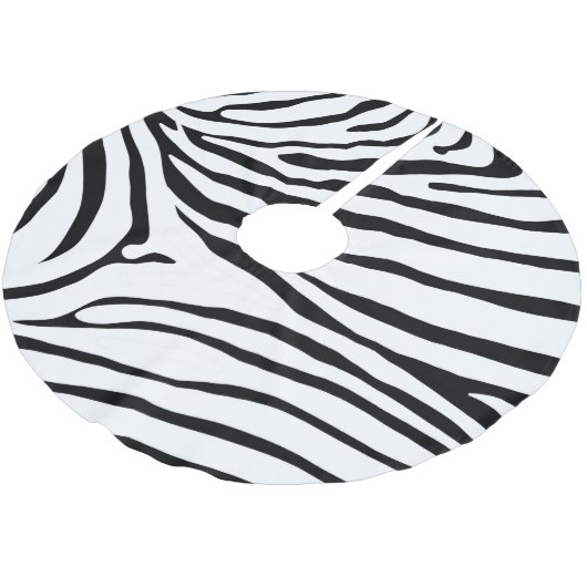 Jupon De Sapin En Polyester Brossé Excellente impression Zebra noir et blanc (Angle)