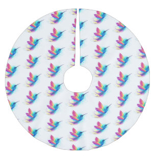 Jupon De Sapin En Polyester Brossé Exotic Rainbow Hummingbird