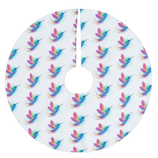 Jupon De Sapin En Polyester Brossé Exotic Rainbow Hummingbird (Devant)