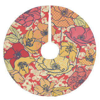 Jupon De Sapin En Polyester Brossé Explosion florale : Tendance Vintage transparente.