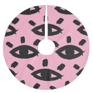 Jupon De Sapin En Polyester Brossé Eyes Watercolor Brush, Motif Sketch.