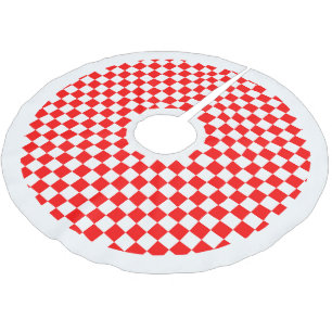 Jupon De Sapin En Polyester Brossé Faites-le vous-même (DIY) à carreaux de couleur/Bl