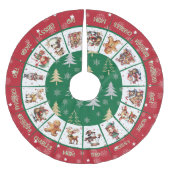 Jupon De Sapin En Polyester Brossé Famille de Noël (Devant)