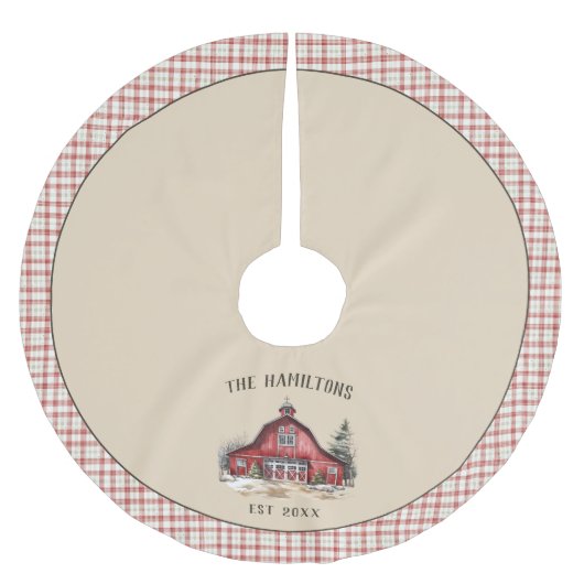 Jupon De Sapin En Polyester Brossé Farmhouse Country Christmas Custom (Devant)
