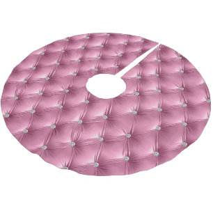 Jupon De Sapin En Polyester Brossé Faux Velvet rose doux et chaud
