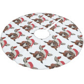 JUPON DE SAPIN EN POLYESTER BROSSÉ FAWN & CARDINAL NOËL (Angle)