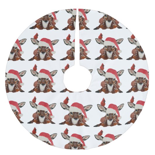 JUPON DE SAPIN EN POLYESTER BROSSÉ FAWN & CARDINAL NOËL (Devant)