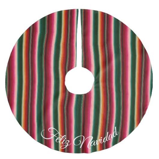 Jupon De Sapin En Polyester Brossé Feliz Navidad Christmas (Devant)