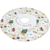 Jupon De Sapin En Polyester Brossé Feliz navidad, regalos y dulces para todos. (Angle)