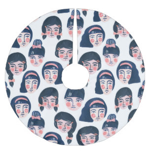 Jupon De Sapin En Polyester Brossé Femmes fantasques : Dessin sur le visage
