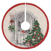Jupon De Sapin En Polyester Brossé Fenêtre de Noël (Devant)