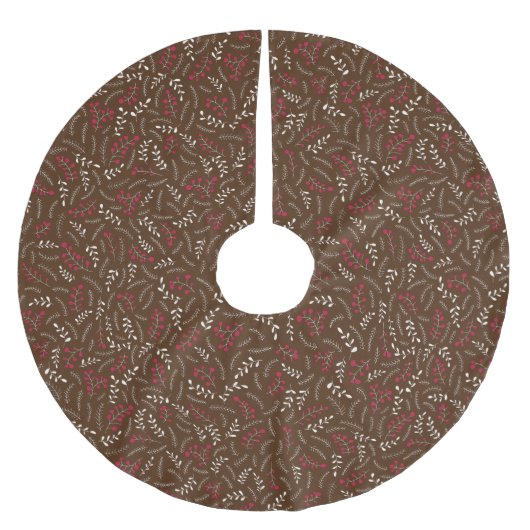 Jupon De Sapin En Polyester Brossé Ferme brun feuillage rustique motif mignon (Devant)