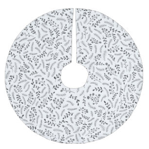 Jupon De Sapin En Polyester Brossé Ferme gris foncé blanc rustique feuillage motif