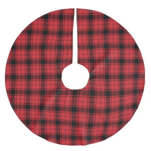 Jupon De Sapin En Polyester Brossé Ferme noir rouge rustique tartan plaid motif