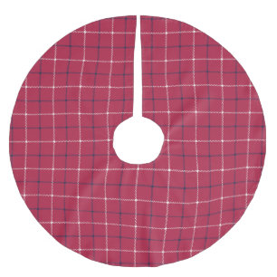 Jupon De Sapin En Polyester Brossé Ferme rouge marine blanche main dessinée plaid rus