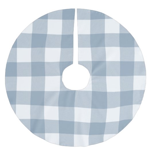 Jupon De Sapin En Polyester Brossé Ferme Rustic Blue Buffalo Plaid Carré (Devant)