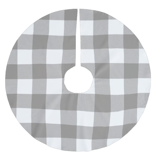 Jupon De Sapin En Polyester Brossé Ferme Rustic Grey & White Buffalo Plaid Carré (Devant)