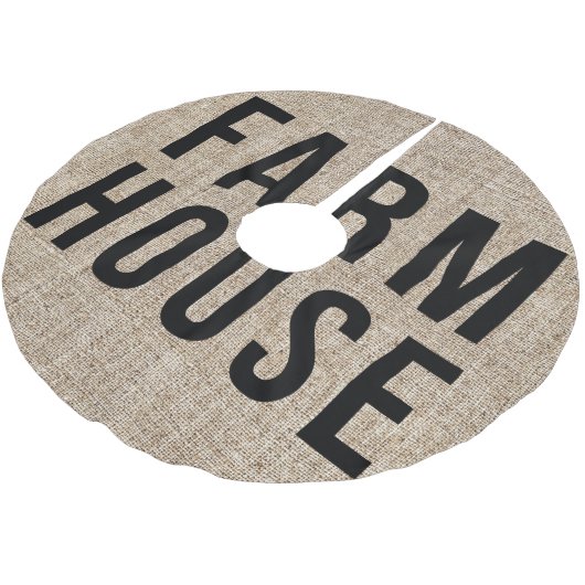 Jupon De Sapin En Polyester Brossé FERMHOUSE Black Lettres Rustique Burlap Sacking (Angle)