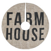 Jupon De Sapin En Polyester Brossé FERMHOUSE Black Lettres Rustique Burlap Sacking (Devant)