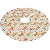 Jupon De Sapin En Polyester Brossé Festif Chat Chien Lumières de Noël Jaune (Angle)