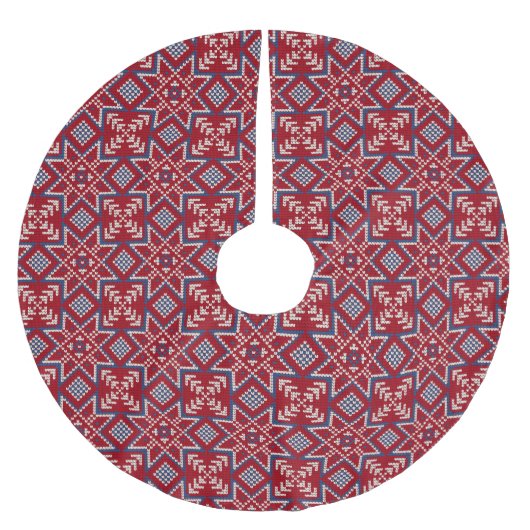 Jupon De Sapin En Polyester Brossé Festif Motif scandinave (Devant)
