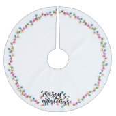 Jupon De Sapin En Polyester Brossé Festif Noël Lumières Joyeuses Fêtes (Devant)