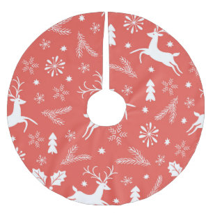 Jupon De Sapin En Polyester Brossé Festif Noël Motif sans couture